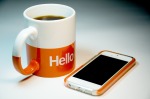 iphone with mug